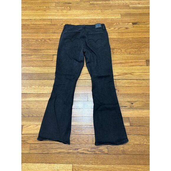 Levi's Womens 725 Jeans Size 32 High Rise Bootcut Black Dark Wash Stretch Denim - Picture 9 of 9